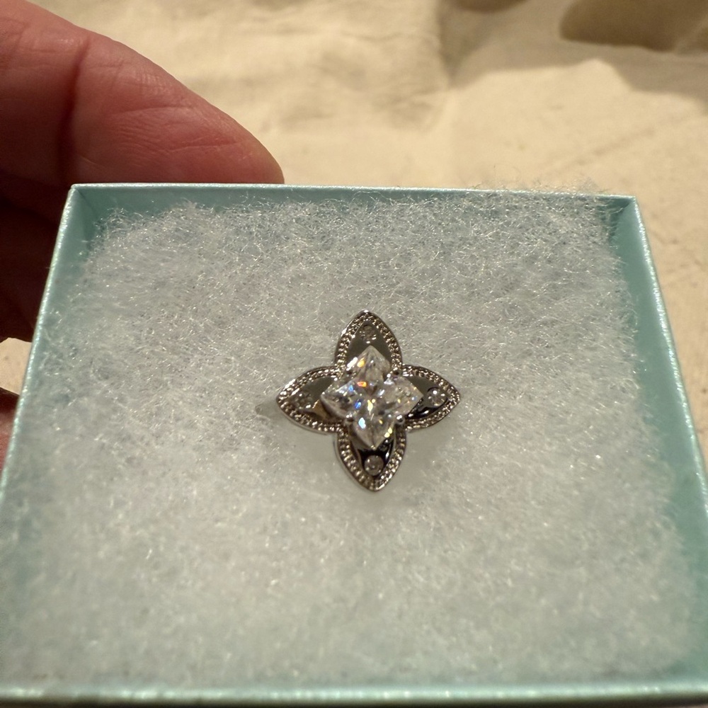Moissanite Gemstone 1.2ct in Box White Gold Plated
